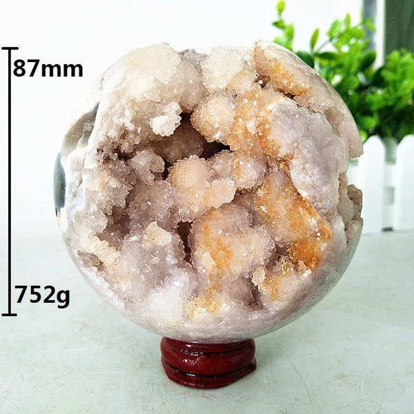 Pink Amethyst Geode Crystal Ball-ToShay.org