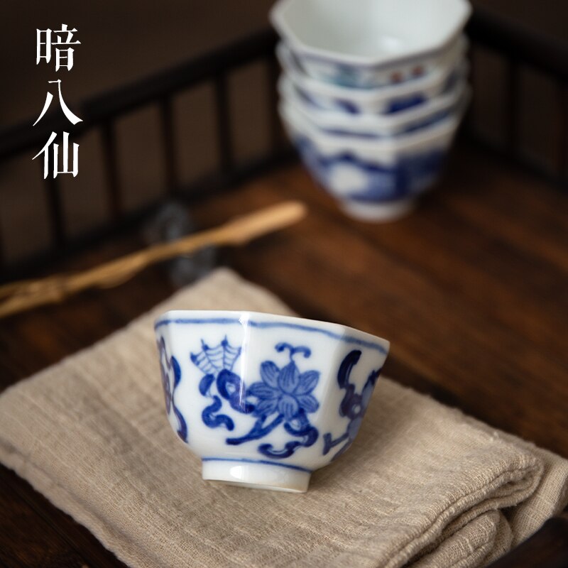 Blue White Ceramic Tea Cups-ToShay.org