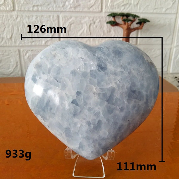 Blue Celestite Crystal Heart-ToShay.org