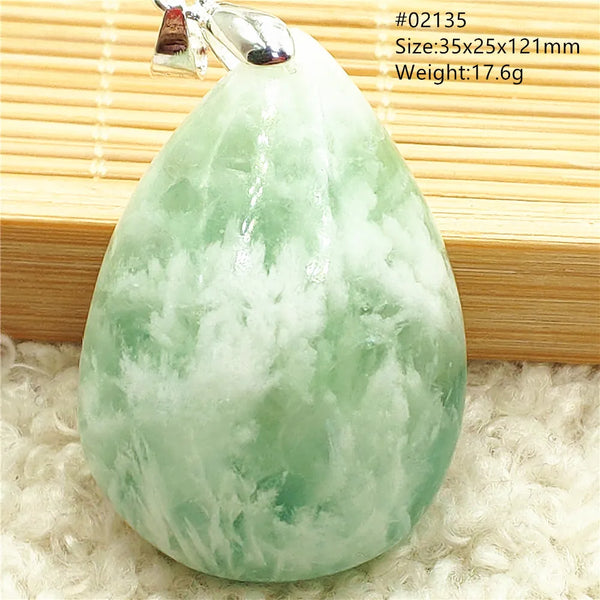 Green Feather Fluorite Pendant-ToShay.org