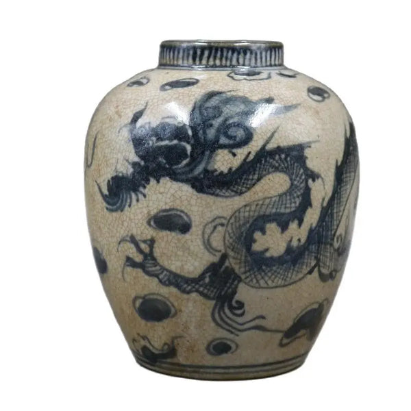 Blue White Dragon Vase-ToShay.org