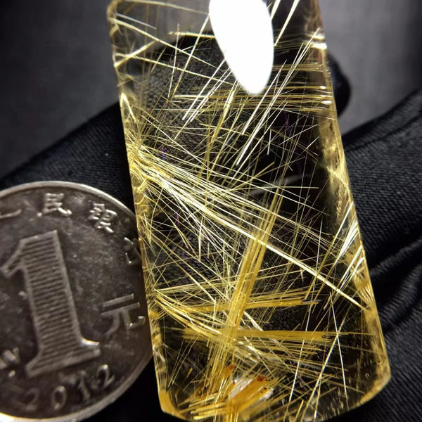 Gold Rutilated Quartz Pendant-ToShay.org