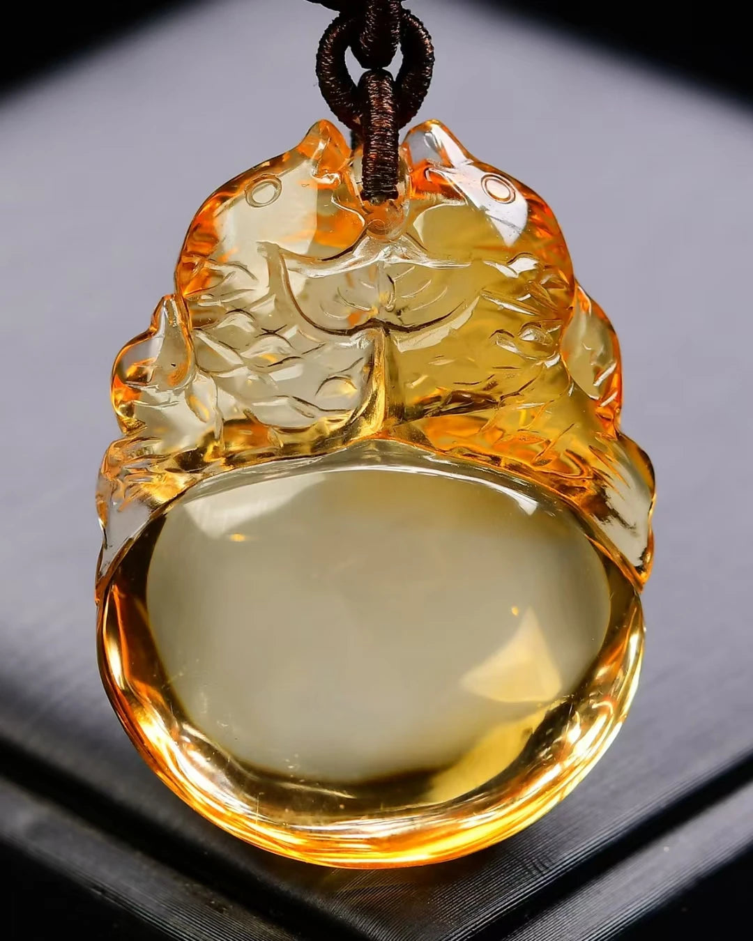 Yellow Citrine Fish Pendant-ToShay.org