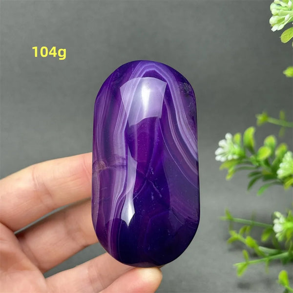 Purple Agate Palm Stone-ToShay.org