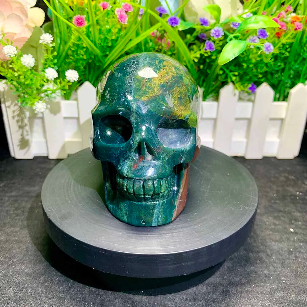 Green Ocean Jasper Skull-ToShay.org