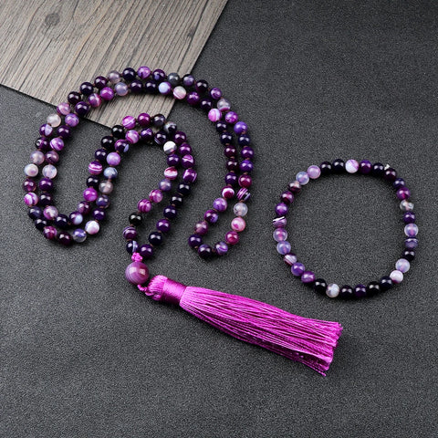 Purple Crystal Mala Beads-ToShay.org