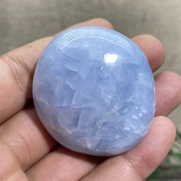 Blue Celestine Palm Stone-ToShay.org