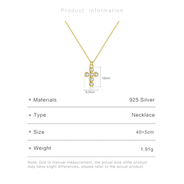 Gold Diamond Cross Necklace-ToShay.org