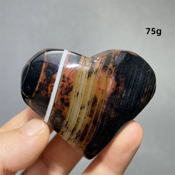 Red Black Striped Agate Heart-ToShay.org