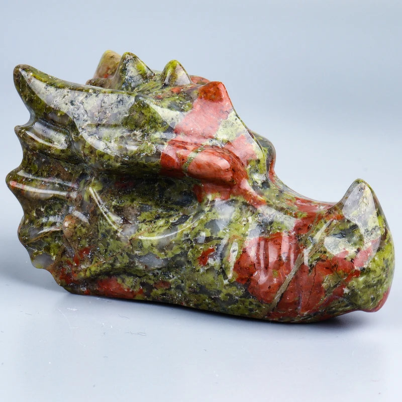 Green Unakite Dragon Skulls-ToShay.org