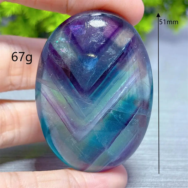 Rainbow Fluorite Palm Stone-ToShay.org