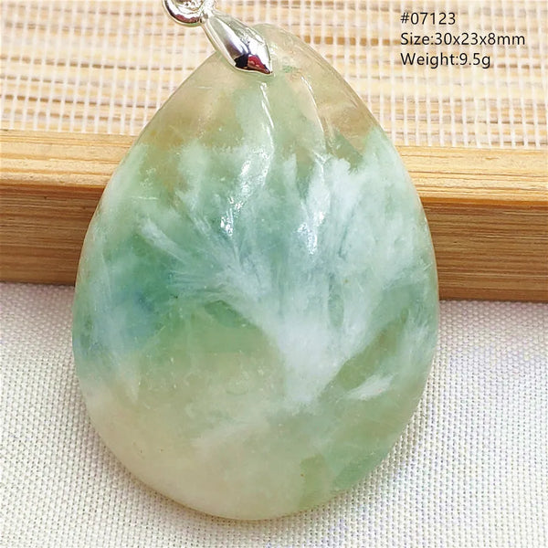 Green Feather Fluorite Pendant-ToShay.org