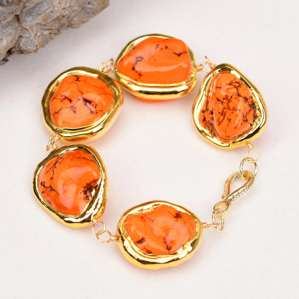 Orange Turquoise Bracelet-ToShay.org