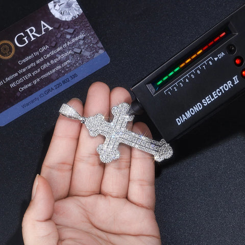 Silver Diamond Cross Pendant-ToShay.org