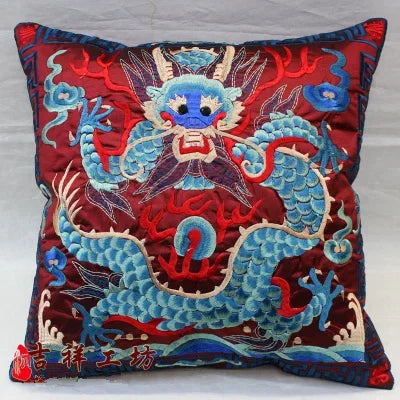 Embroidered Dragon Cushion Cover-ToShay.org