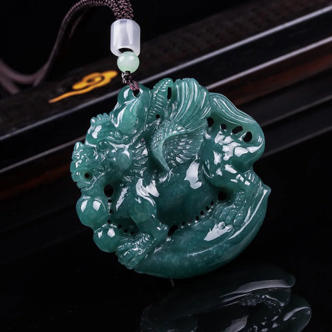 Green Jadeite Kylin Pendant-ToShay.org