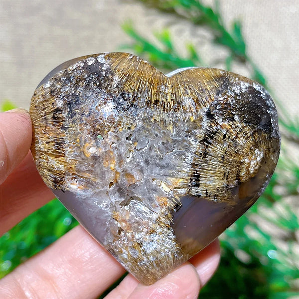 Yellow Hair Agate Heart-ToShay.org