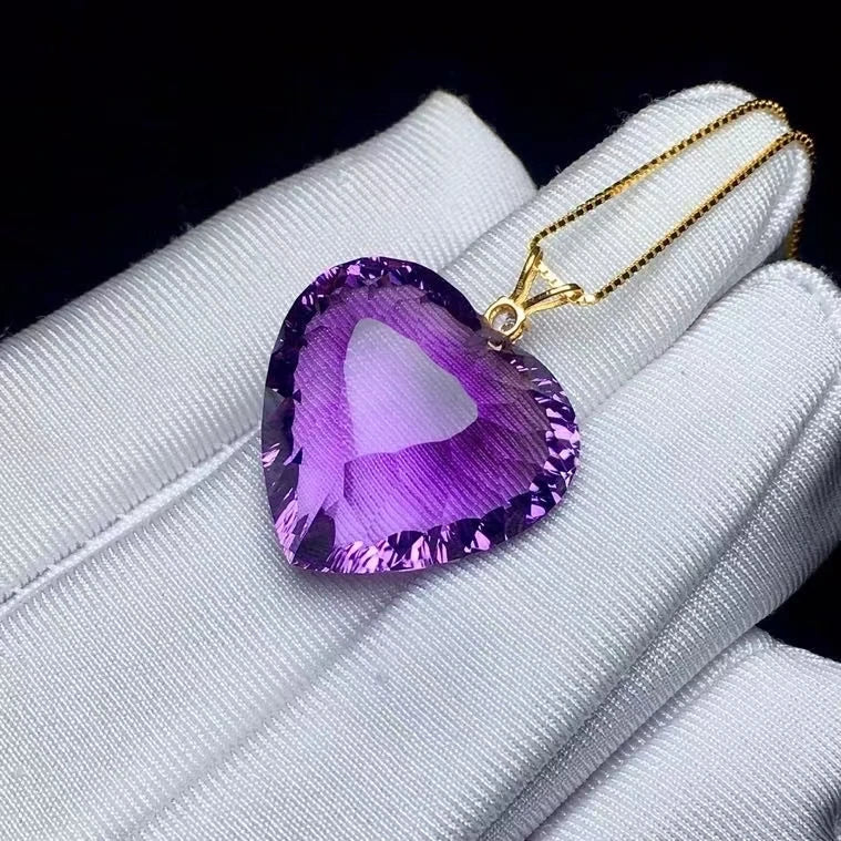 Purple Amethyst Heart Pendants-ToShay.org