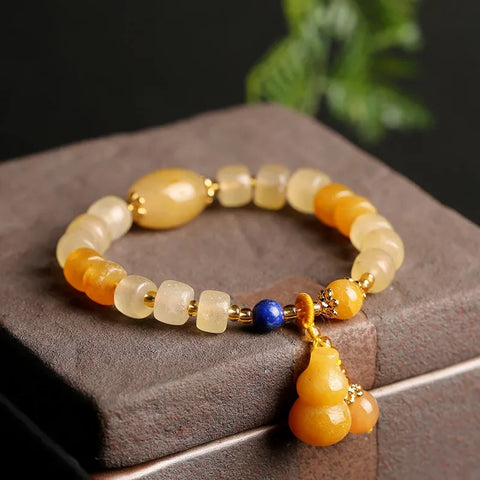 Gold Jade Pumpkin Bead-ToShay.org