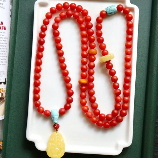 Red Agate Buddha Beads-ToShay.org