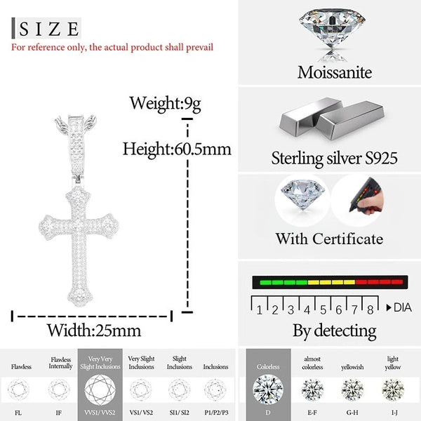 Silver Cross Pendant Necklace-ToShay.org