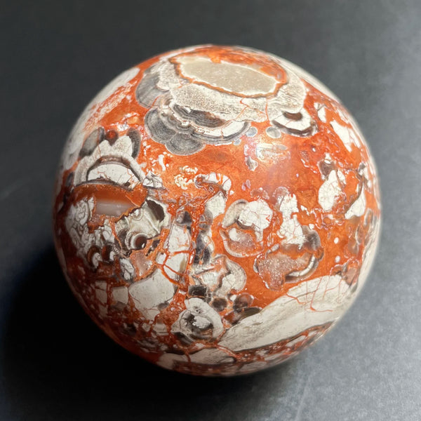 Orange Crazy Agate Ball-ToShay.org