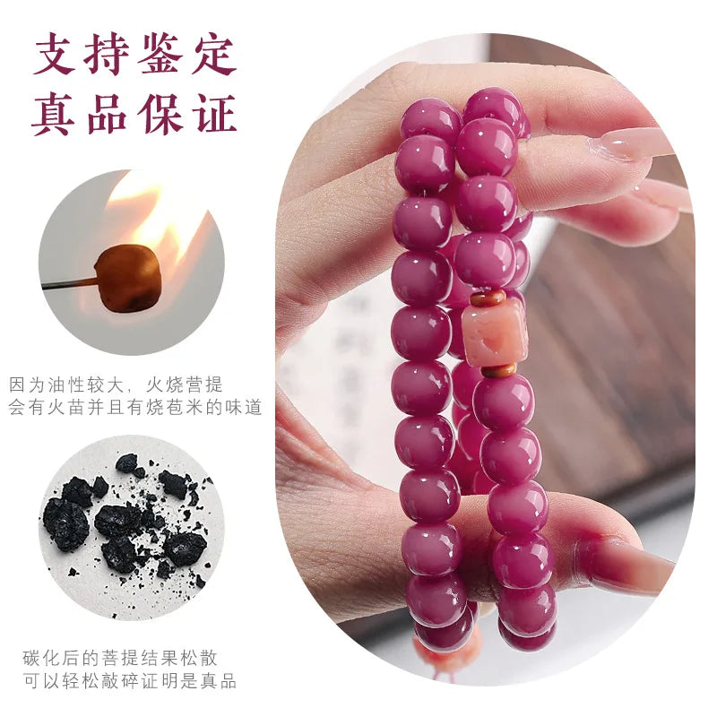 Pink Bodhi Buddha Beads-ToShay.org