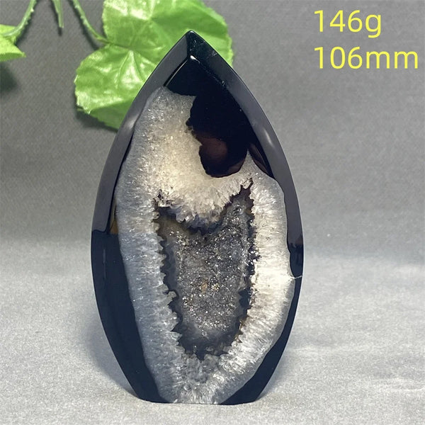 Black Agate Geode Heart-ToShay.org