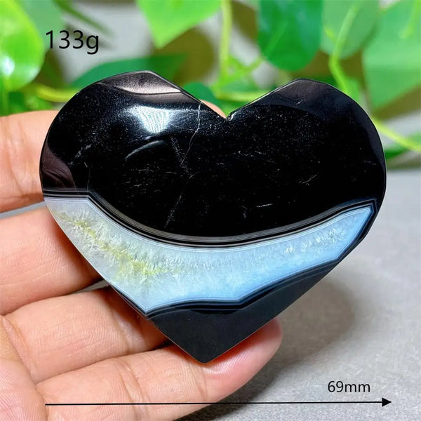 Black Silk Agate Heart-ToShay.org