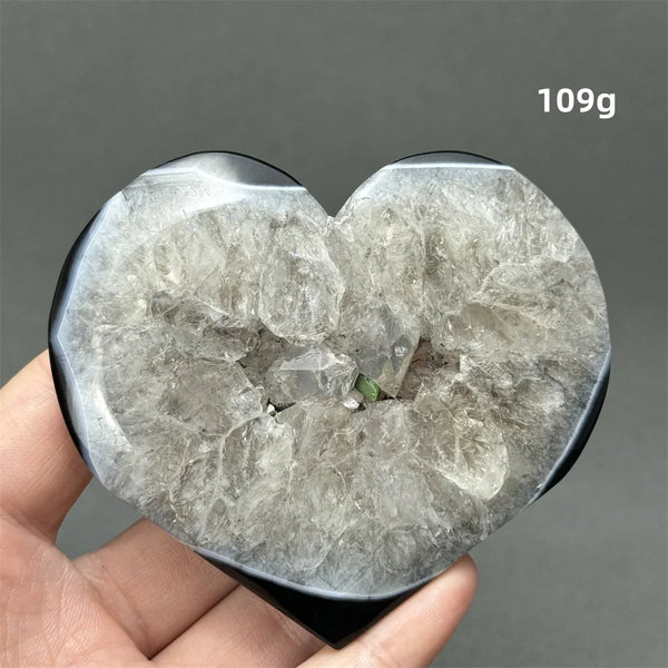 Black Agate Geode Heart-ToShay.org