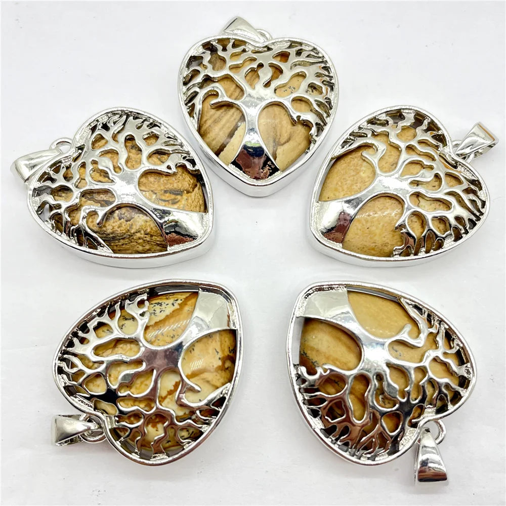 Mixed Crystal Quartz Tree Pendants-ToShay.org