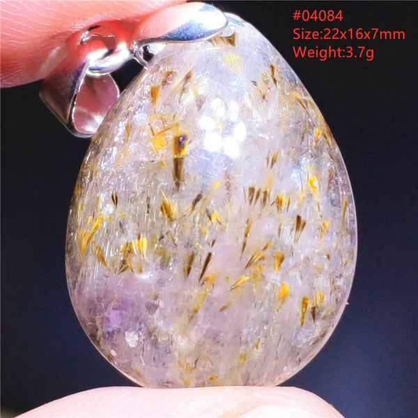 Purple Rutilated Auralite Pendant-ToShay.org