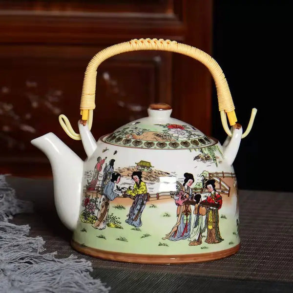 White Painted Porcelain Tea Pot-ToShay.org