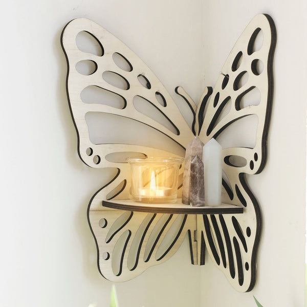 Wood Butterfly Display Shelf-ToShay.org