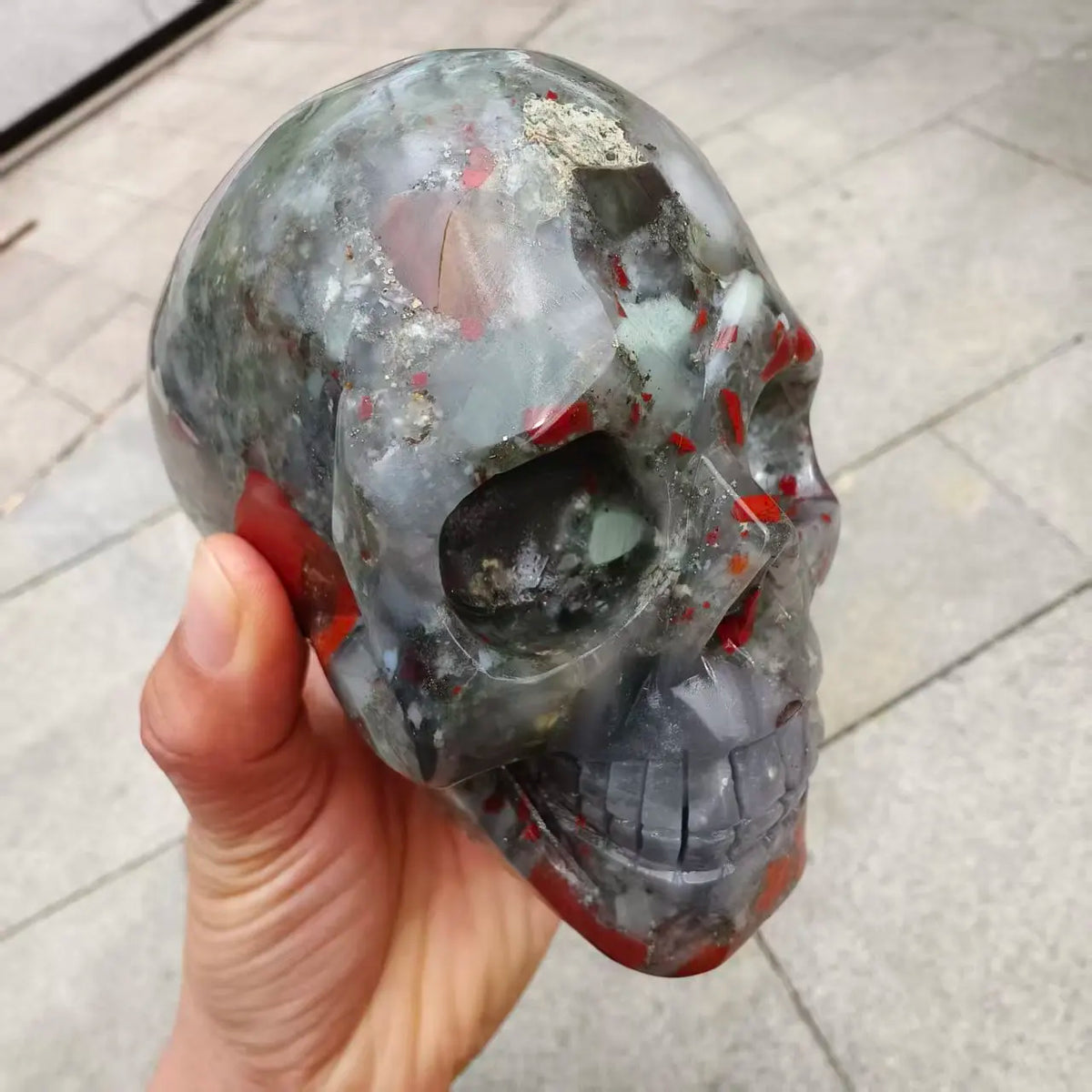 Green Dragons Blood Stone Skull-ToShay.org