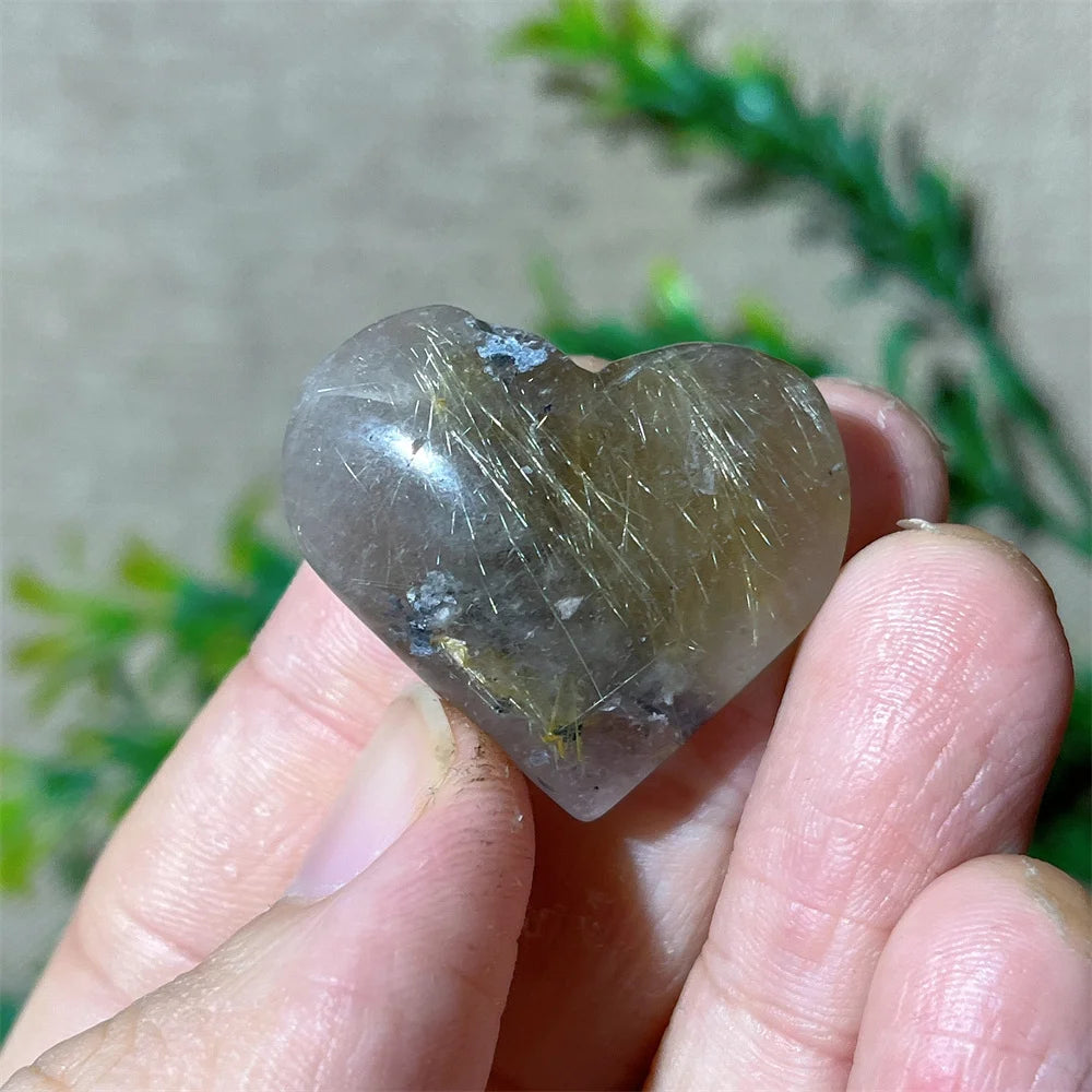 Gold Hair Rutile Quartz Heart-ToShay.org