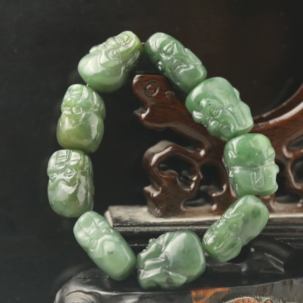 Green Jade Buddha Beads-ToShay.org