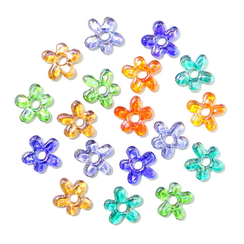 Mixed Glass Flower Pendants-ToShay.org