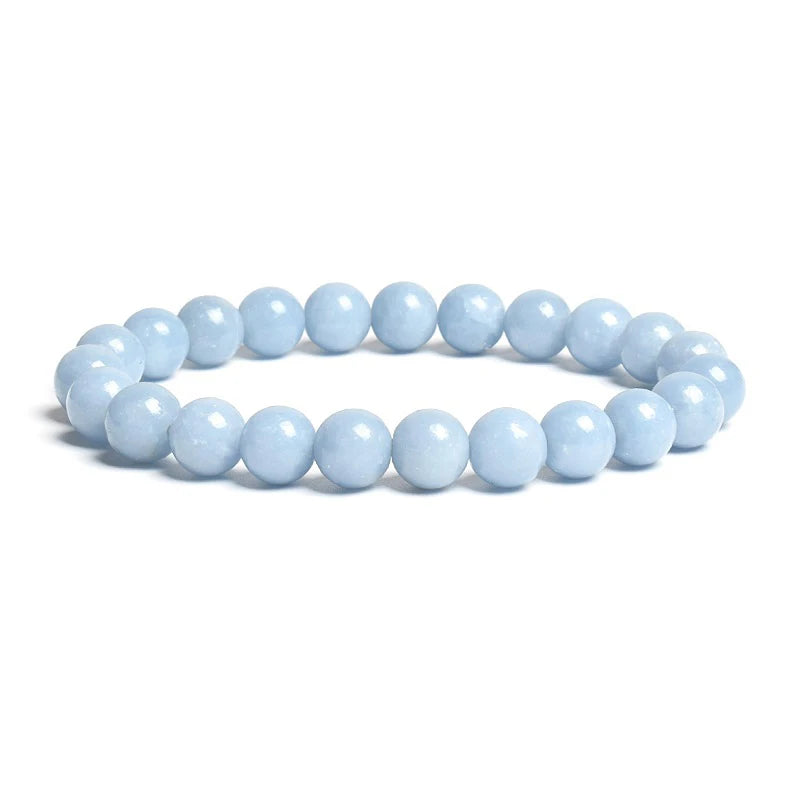Blue Angelite Bead Bracelets-ToShay.org