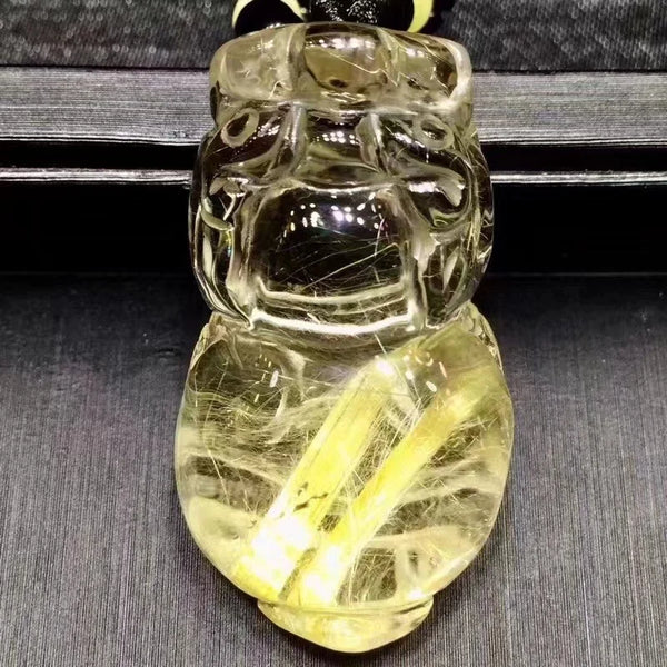 Gold Rutilated Quartz Pendant-ToShay.org