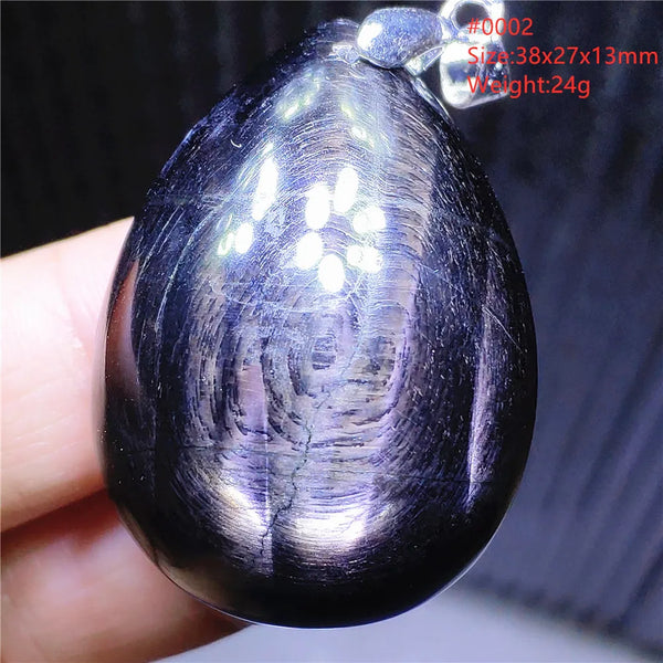 Silver Black Hypersthene Pendant-ToShay.org