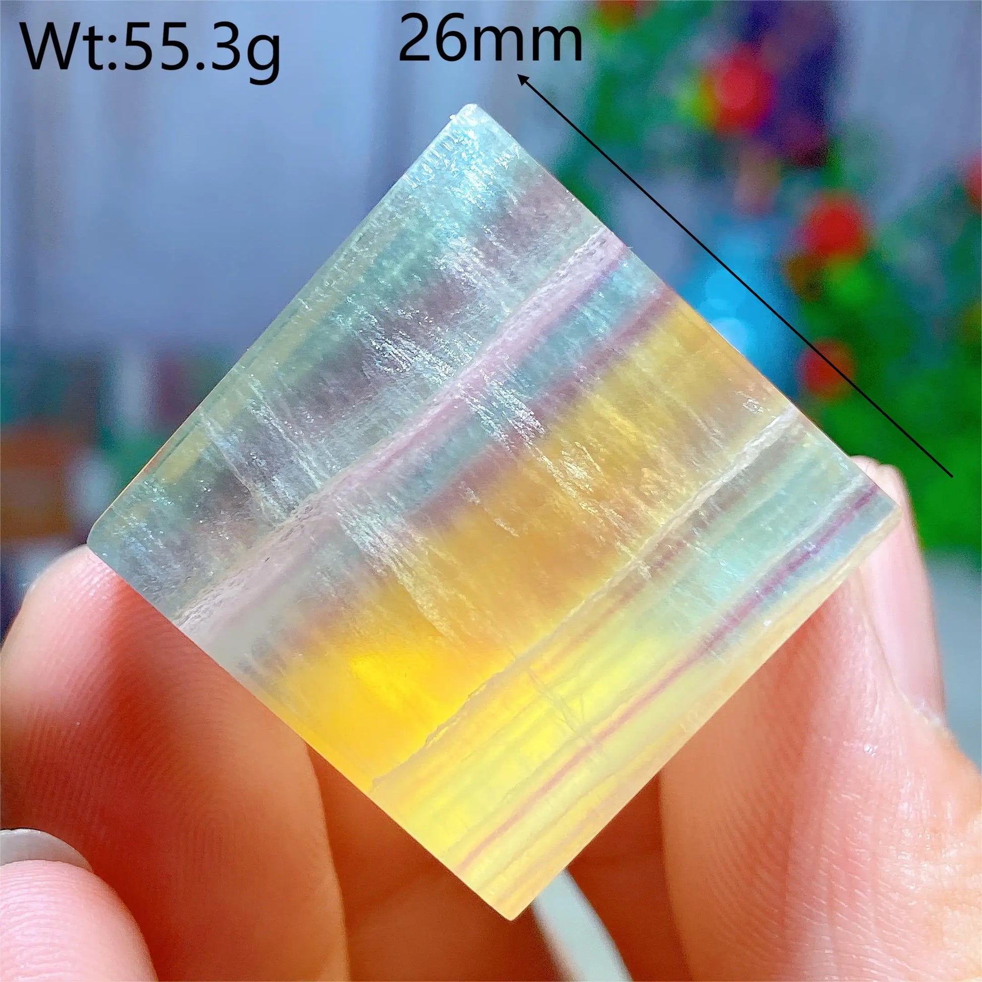Rainbow Fluorite Cube-ToShay.org