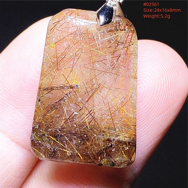 Gold Rutilated Quartz Pendant-ToShay.org