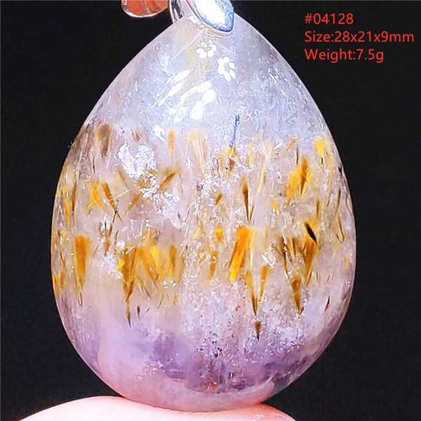 Purple Rutilated Auralite Pendant-ToShay.org