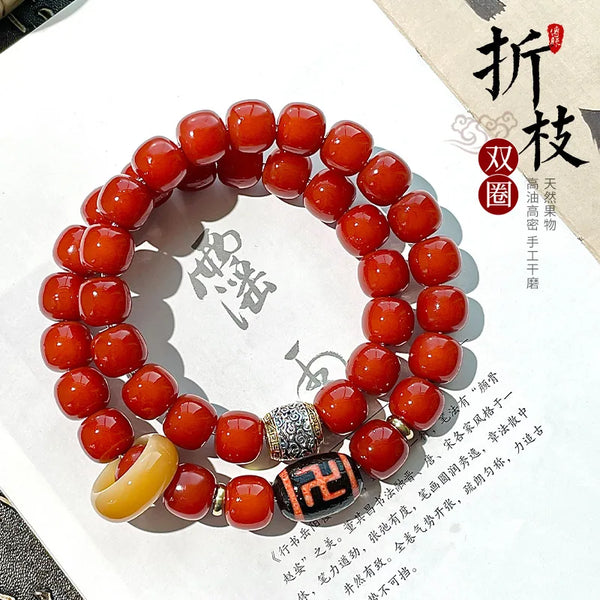 Red Bodhi Bucket Beads-ToShay.org