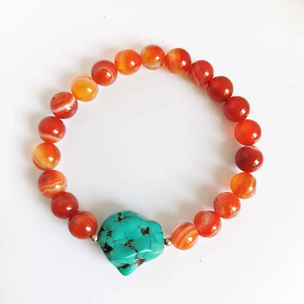 Red Agate Turquoise Bracelet-ToShay.org