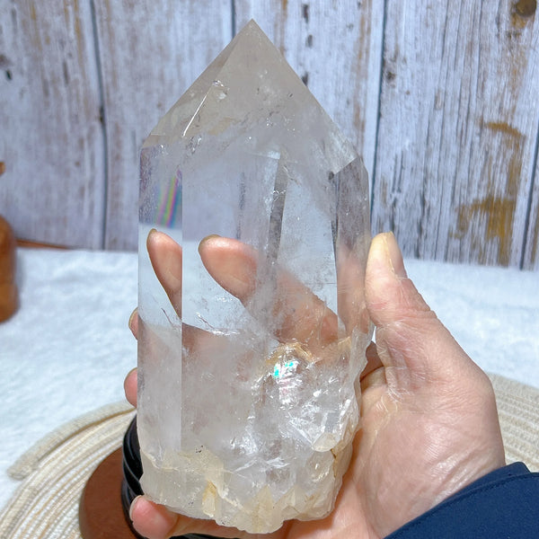 Clear Rainbow Quartz Crystal Tower-ToShay.org