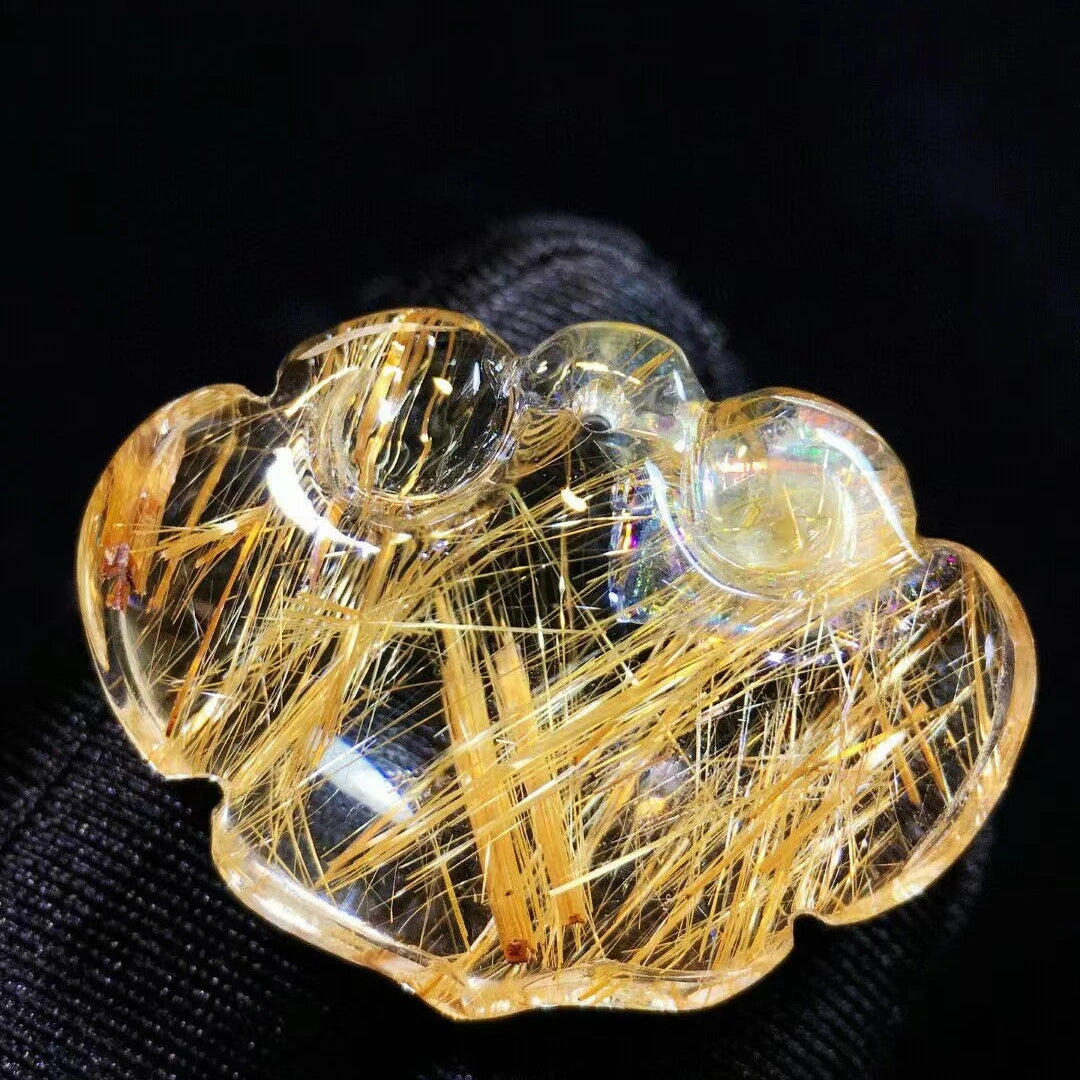 Gold Rutilated Quartz Pendant-ToShay.org