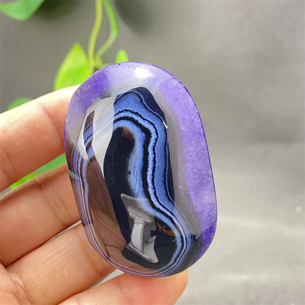 Purple Agate Palm Stone-ToShay.org