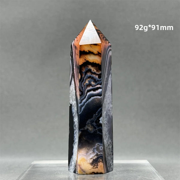 Black Red Striped Agate Wand-ToShay.org
